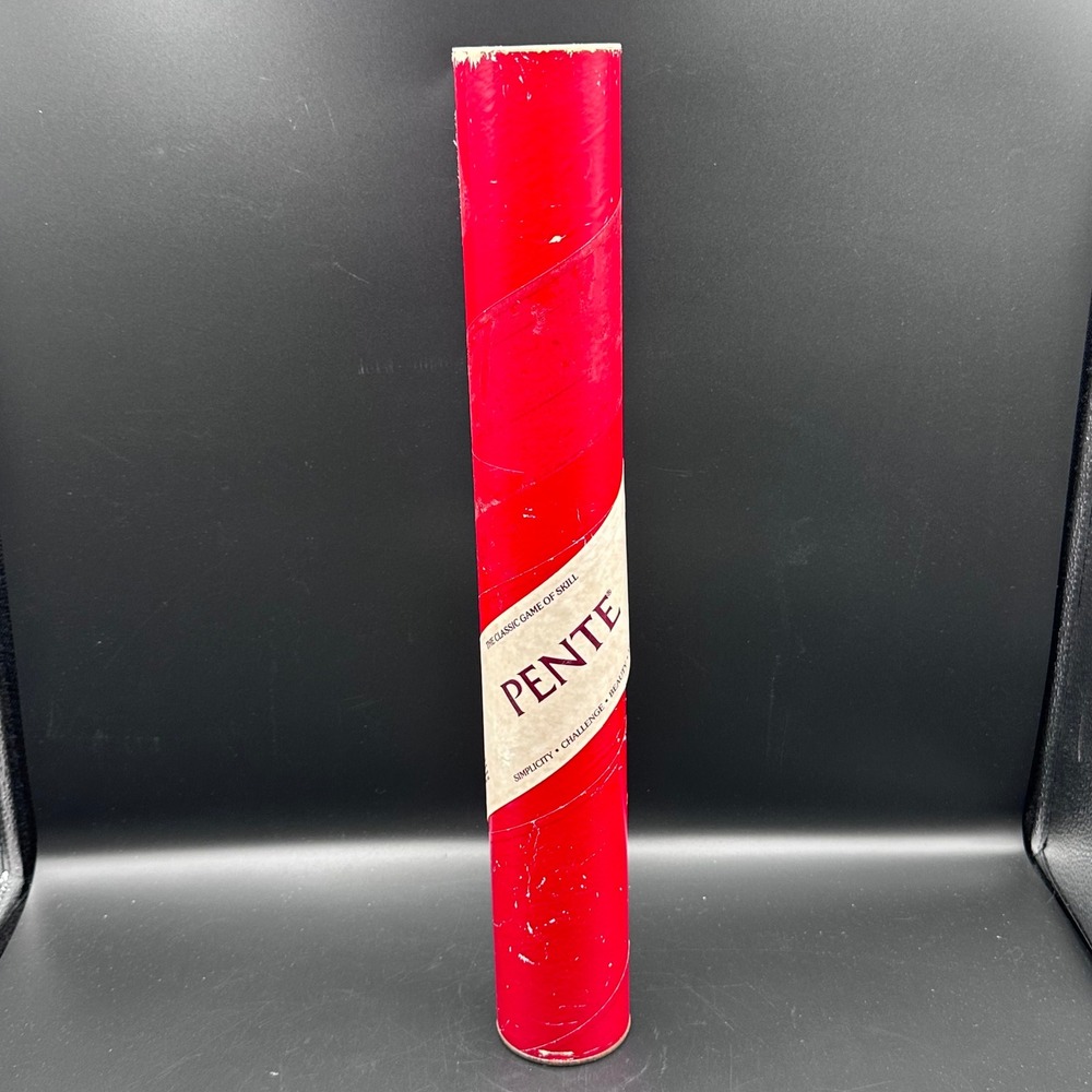 Vintage Pente The Classic Game of Skill 4th Edition 1981 Board Game Red Tube